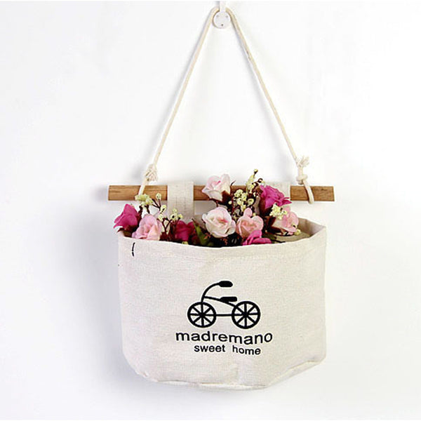 Linen Fabric Wall Organizer