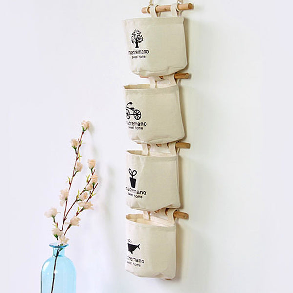 Linen Fabric Wall Organizer